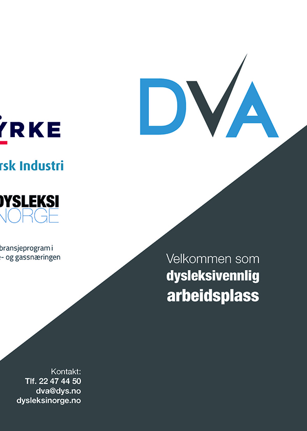 Forsiden på brosjyre med DVA-logo