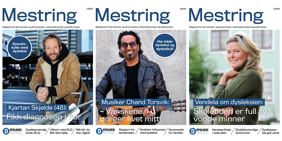Forsiden av tre utgaver av bladet Mestring