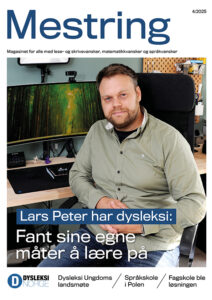 Mann foran dataskjerm på forsiden av bladet Mestring