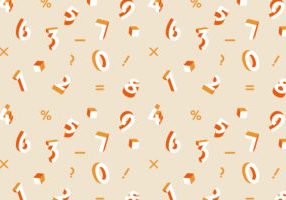 Seamless pattern studded with numbers. Orange background.